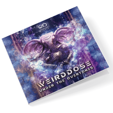 WeirDDose – Under the Overtones EP cover art, psychedelic elephant theme, purple-blue tones